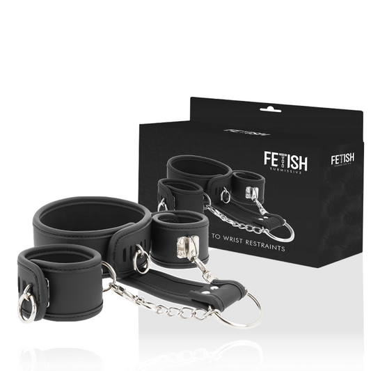 FETISH SUBMISSIVE - Ensemble de Jeu Sensuel en Cuir Végan et Noprène