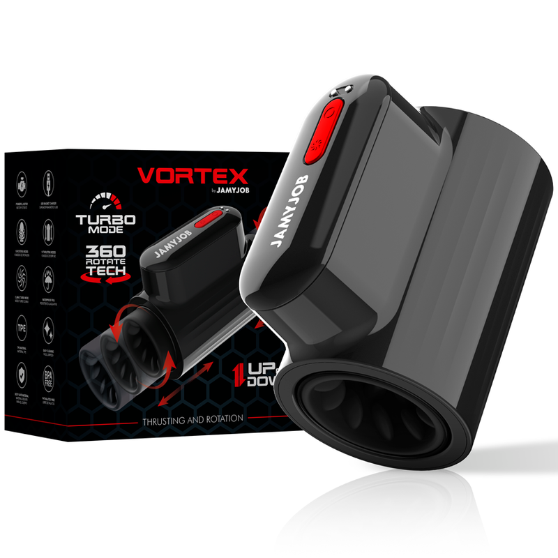 JAMYJOB - MASTURBATEUR VORTEX THUSTRING ET 360 ROTATE TECH TURBO MODE