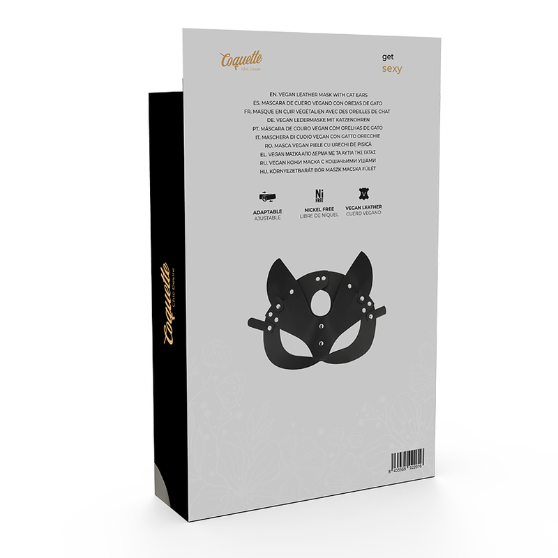 COQUETTE CHIC DESIRE - MASQUE EN CUIR VEGAN AVEC OREILLES DE CHAT