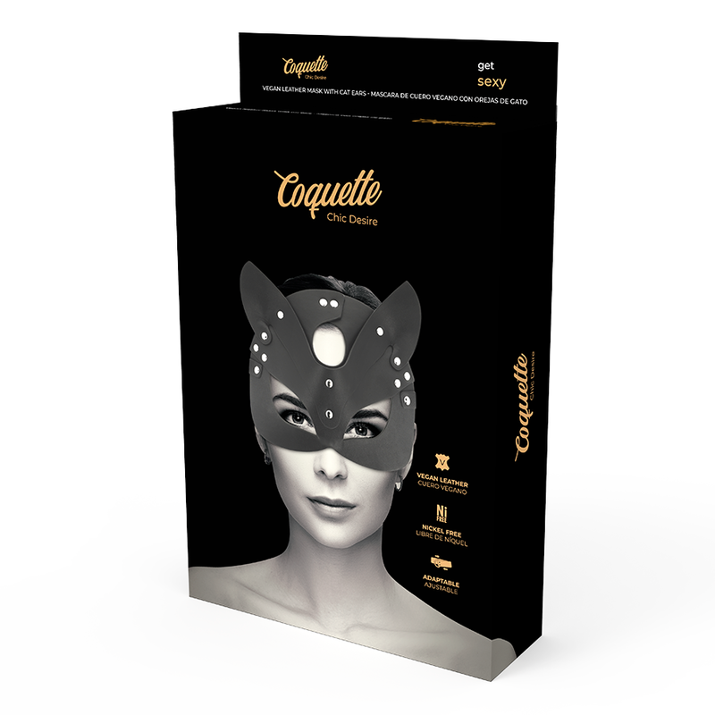 COQUETTE CHIC DESIRE - MASQUE EN CUIR VEGAN AVEC OREILLES DE CHAT